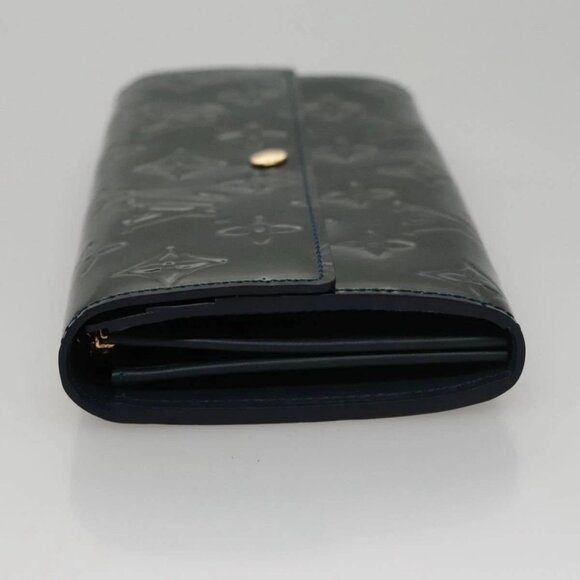 LOUIS VUITTON Vernis Portefeiulle Sarah Long Wallet Bluenuit - Picture 3 of 16